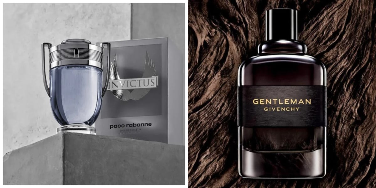 Modelos dos perfumes Invictus e Givenchy Gentleman - Foto: Montagem