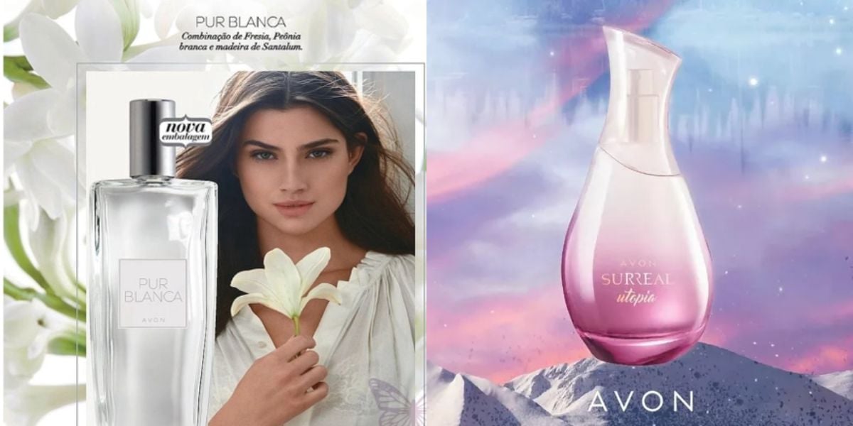Pur Blanca e Surreal Utopia compõem a lista dos 5 perfumes faraônicos (Reprodução/Foto: Avon/Divulgação)