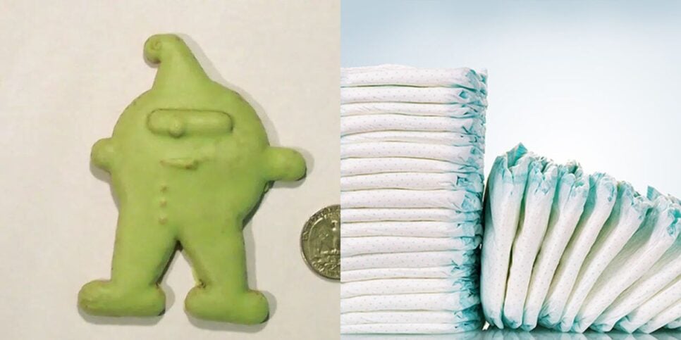 Biscoito e fraldas (Reprodução/Internet)