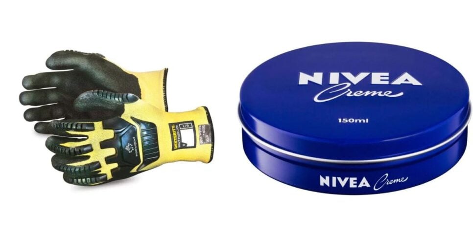 Luvas e creme Nivea (Reprodução/Internet)