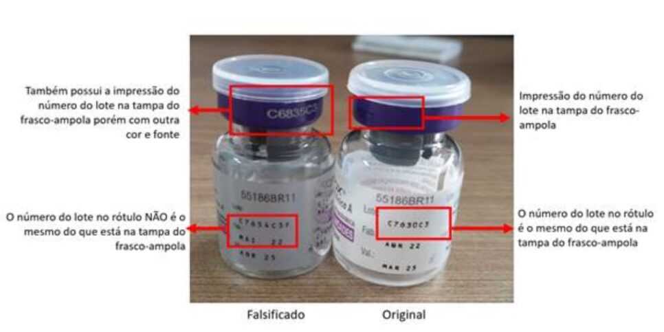 Lotes falsificados de Botox (Reprodução/Gov)