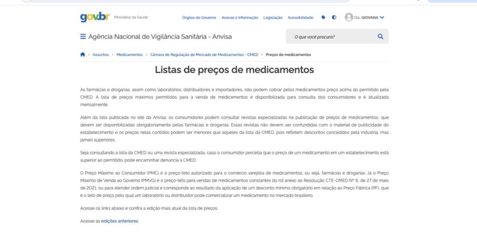 Anúncio Anvisa (Foto: Reprodução / Governo)