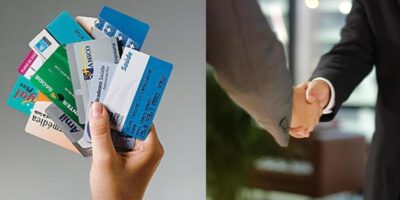 Cartões de Planos de Saúde / Homens apertando as mãos - Montagem TVFOCO