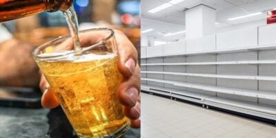 Cerveja / Prateleira vazia - Montagem TVFOCO