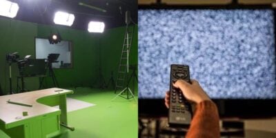 Estúdio vazio / TV fora do ar - Montagem TVFOCO