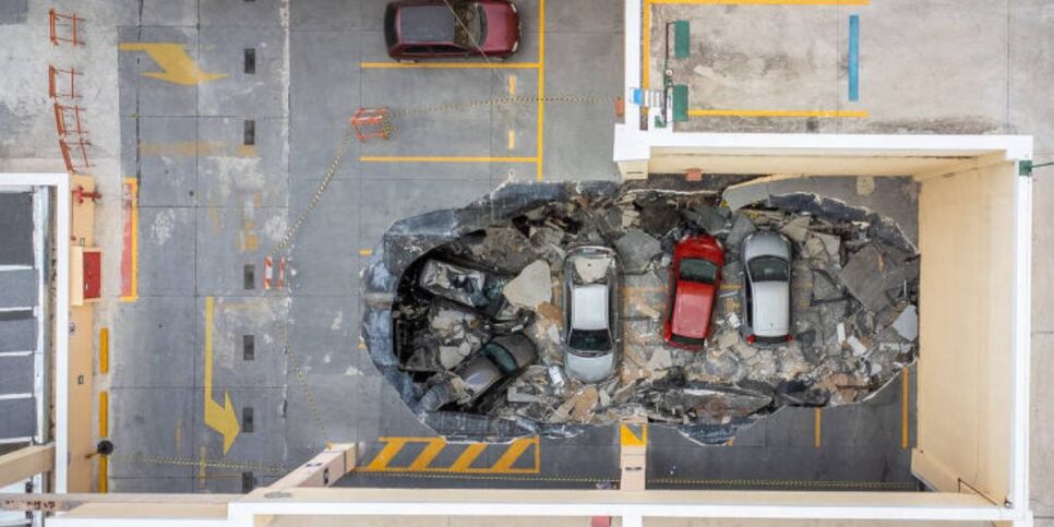 Desabamento em shopping (Foto: Reprodução. / FolhaPress / Ronny Santos)