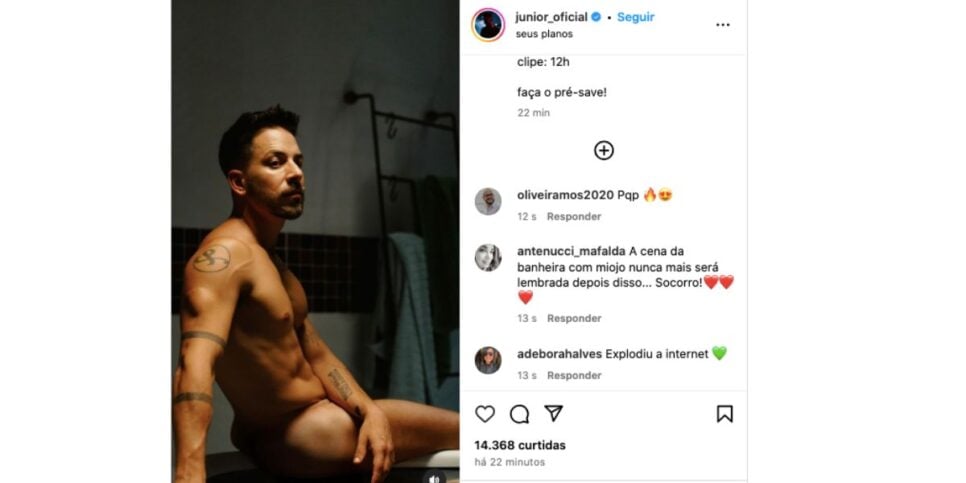Júnior Lima nu (Foto: Reprodução / Instagram)