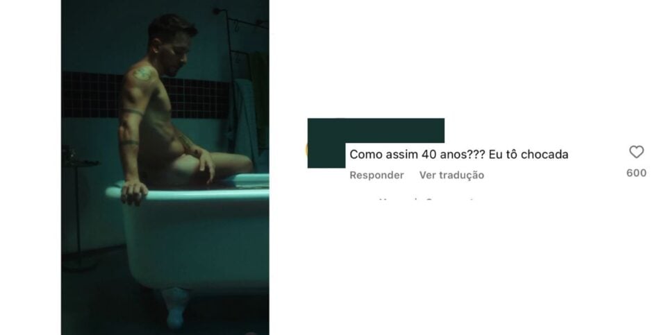 Júnior Lima nu e comentário de internauta (Foto: Reprodução / Instagram)