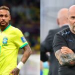 Neymar e Sampaoli (Foto - Montagem TV Foco).
