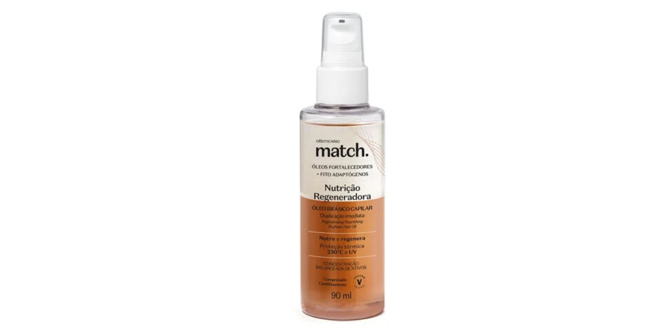 Óleo Bifásico Capilar Match Nutrição Regeneradora 90ml - Match (Foto: Reprodução : Site da marca)
