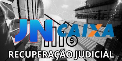 Pedido de recuperação judicial emitido pela Caixa ao vivo no Jornal Nacional (Reprodução - Internet)