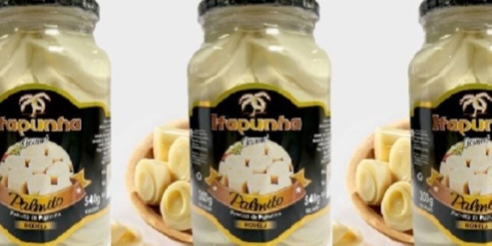 Produto da marca Palmito Itapunha proibido pela Anvisa (Foto: Reprodução/ Internet)