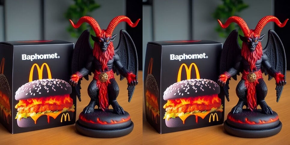 Suposto lançamento de ‘lanche demoníaco’ do McDonald’s (Foto: Reprodução - Internet) 