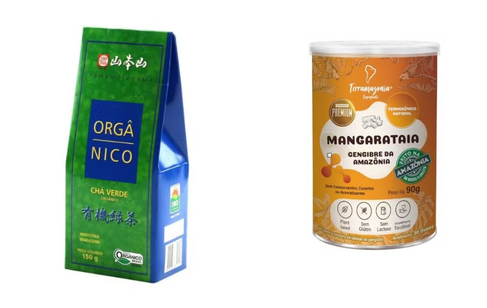 Cha verde orgânico, Yamamotoyama e Chá de Gengibre da Amazônia, Mangarataia (Foto: Reprodução / Vogue)
