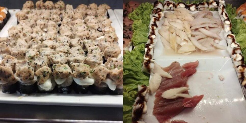 A comida japonesa, de acordo com a chef, estava estragada (Reprodução: Internet)