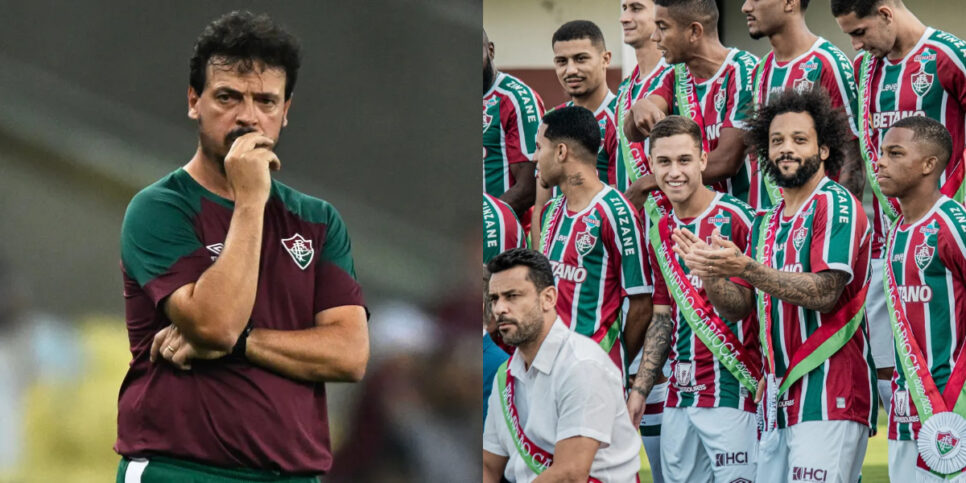 Fernando Diniz e elenco do Fluminense (Foto: Divulgação)