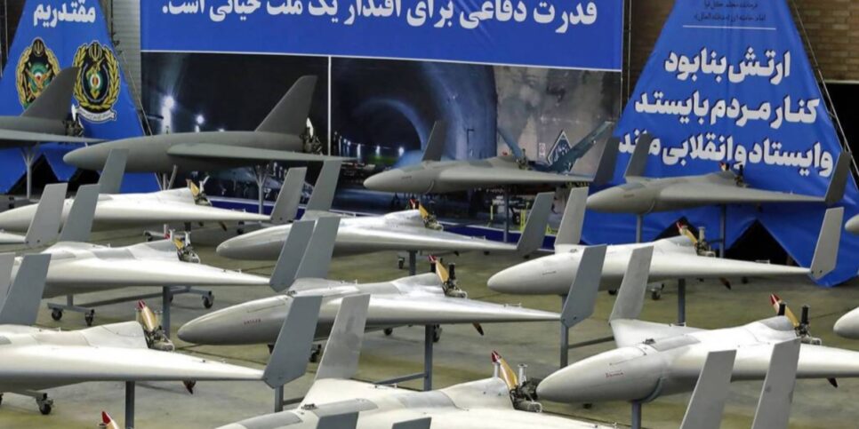 Drones de fabricação iraniana - Foto: Exército do Irã via AFP

