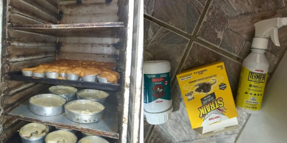 Até mesmo veneno de rato estava presente no local (Reprodução: Vigilância Sanitária de Maceió)