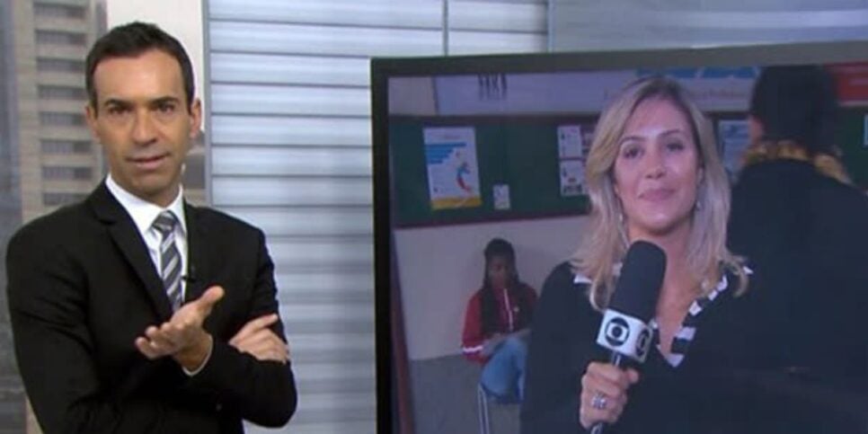 César Tralli e Flávia Freire dividiram a emissora em algumas ocasiões (Reprodução: Globo)
