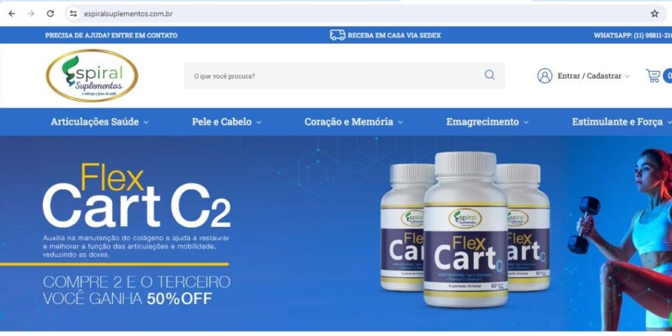 OS produtos alertados são deste site oficial da empresa (Reprodução: Internet)