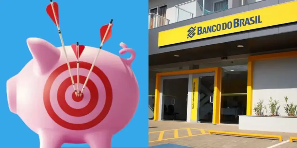 Porquinho e fachada do Banco do Brasil - foto: TV Foco