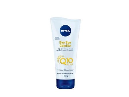 Um dos sucessos da marca Nivea, o Bye Bye Celulite atua com coenzima Q10+ na firmeza da pele (Foto: Reprodução / Nivea)