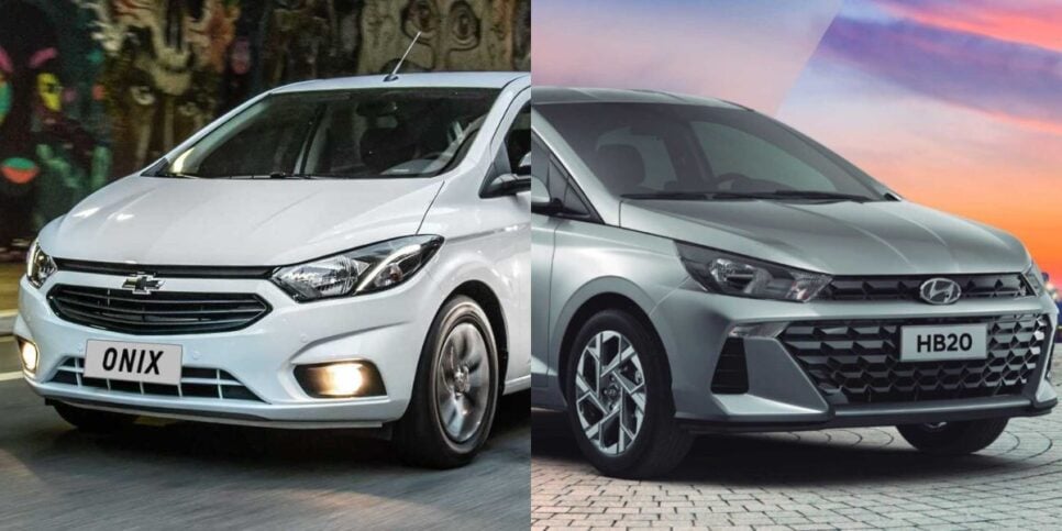 Onix e HB20 são dois dos modelos mais populares do Brasil (Reprodução: Montagem TV Foco)