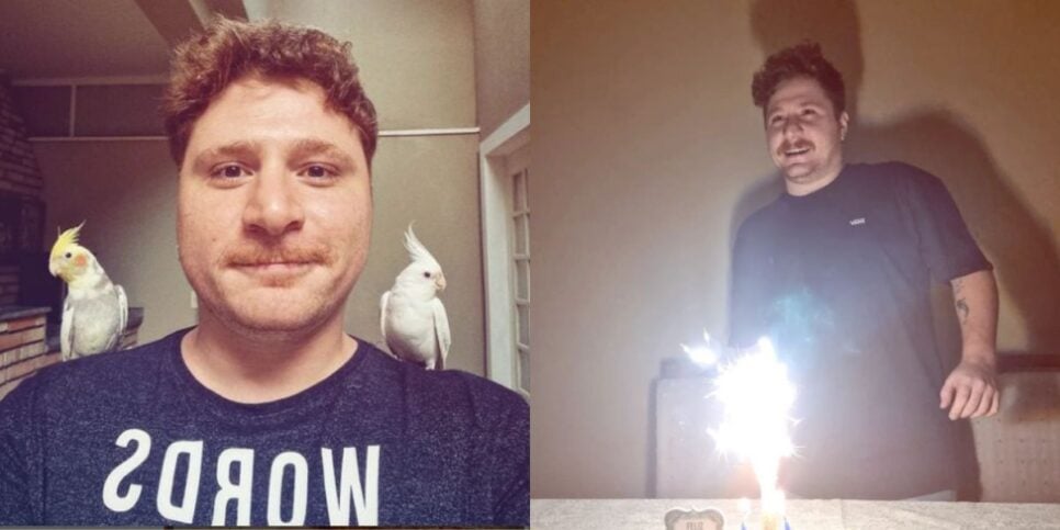 Renan Ribeiro está de bigode ruivo e bem diferente hoje em dia (Reprodução: Instagram)