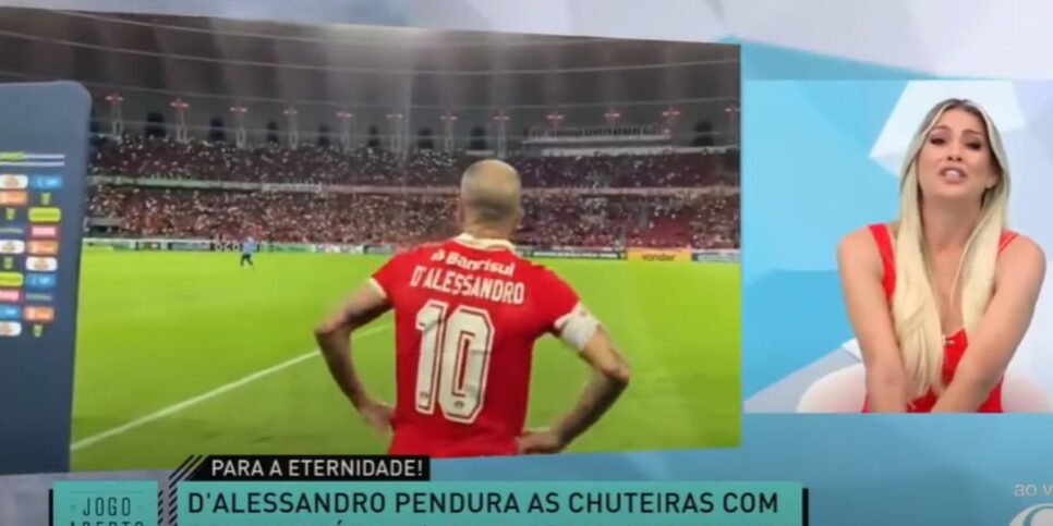 A apresentadora não segurou as lágrimas no Jogo Aberto (Reprodução: Band)