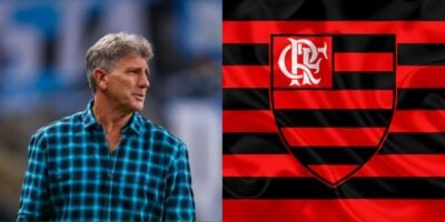 Renato Gaúcho e escudo do Flamengo - (Foto: Reprodução / Internet)