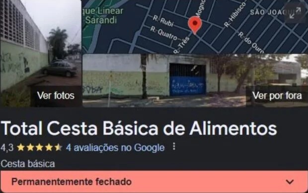Status da empresa até então responsável pelo Arroz da marca Favorito (Foto: Reprodução / Google Maps)
