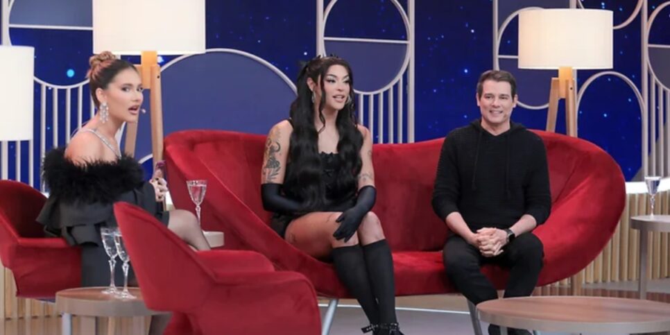 Pabllo Vittar e Celso Portiolli no Sabadou com Virginia’ (Foto: Reprodução/SBT)
