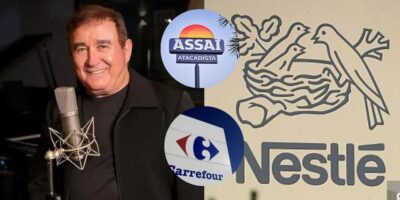 Amado Batista / Assaí / Carrefour / Logo Nestlé - Montagem TVFOCO