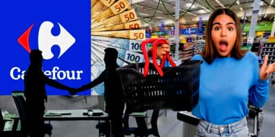 Rede de supermercado foi engolida pelo Carrefour após anos de atuação no Brasil (Foto Reprodução/Montagem/Lennita/TV Foco/Canva/Carrefour/Maringá Post)