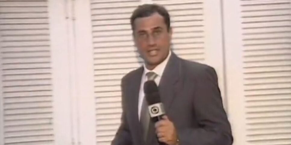 César Galvão durante cobertura no Jornal Nacional (Foto: Reprodução / Globo)