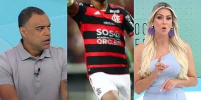 Denílson, Lorran no Flamengo e Renata Fan (Reprodução - Internet)