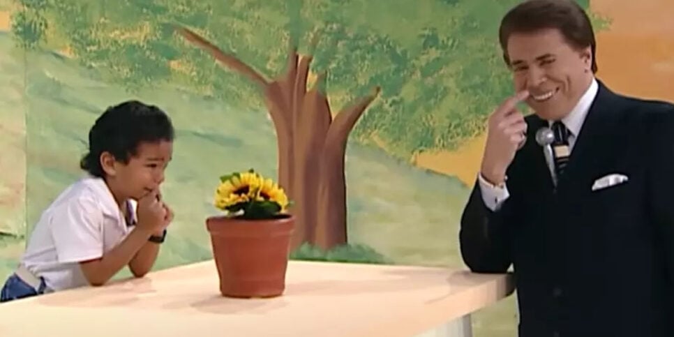 Luis Sales, fã do Raça Negra durante a pegadinha do programa Topa Tudo por Dinheiro com Silvio Santos (Foto: Reprodução - SBT)