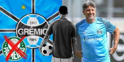 Grêmio e Renato Gaúcho com jogador - Foto Reprodução Internet