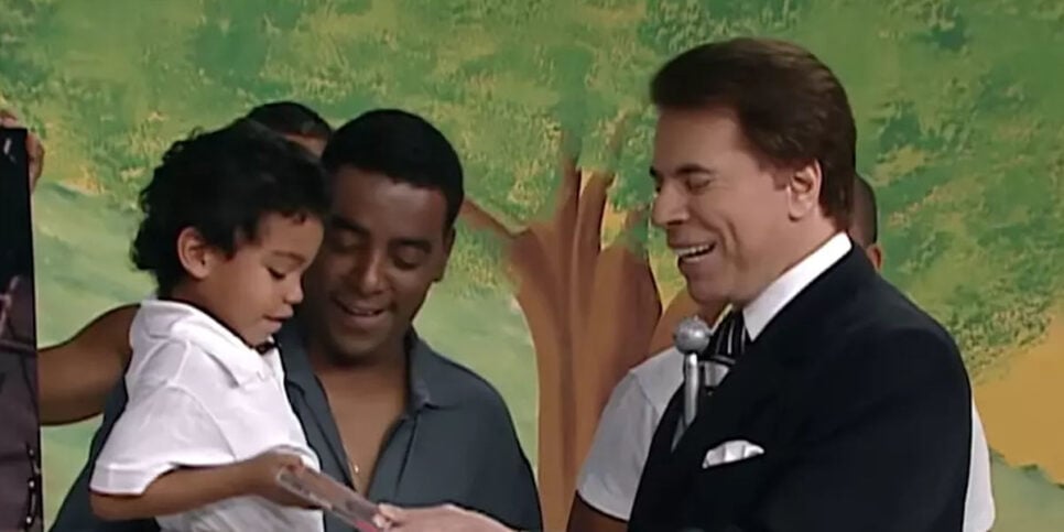 Luis Sales realizando sonho de conhecer o grupo Raça Negra (Foto: Reprodução - SBT)