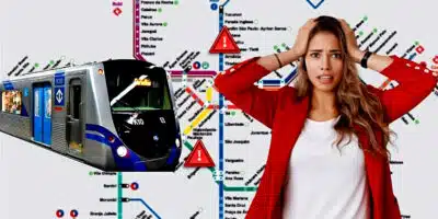 Metrô de São Paulo sofre paralização na manhã desta terça feira (28) (Foto Reprodução/Montagem/Lennita/Tv Foco/Canva/MetrôSP)