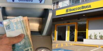 Pessoa sacando dinheiro / Banco do Brasil - Montagem TVFOCO