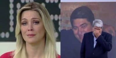 Renata Fan e Datena se emocionam na Band (Foto - Montagem TV Foco)