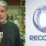 William Bonner e logo da Record (Fotos: Reproduções / Globo / Internet)