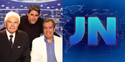Cid Moreira, William Bonner e Berto Filho (Foto: Divulgação / TV Globo)