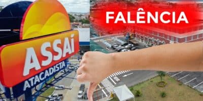 Assaí e varejista rival que decretou falência (Foto: Reprodução / Canva / Montagem TV Foco)