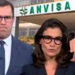 Rodrigo Bocardi, Renata vasconcellos, Ana Paula Araújo e fachada da Anvisa (Foto: Reprodução / Canva / Globo)