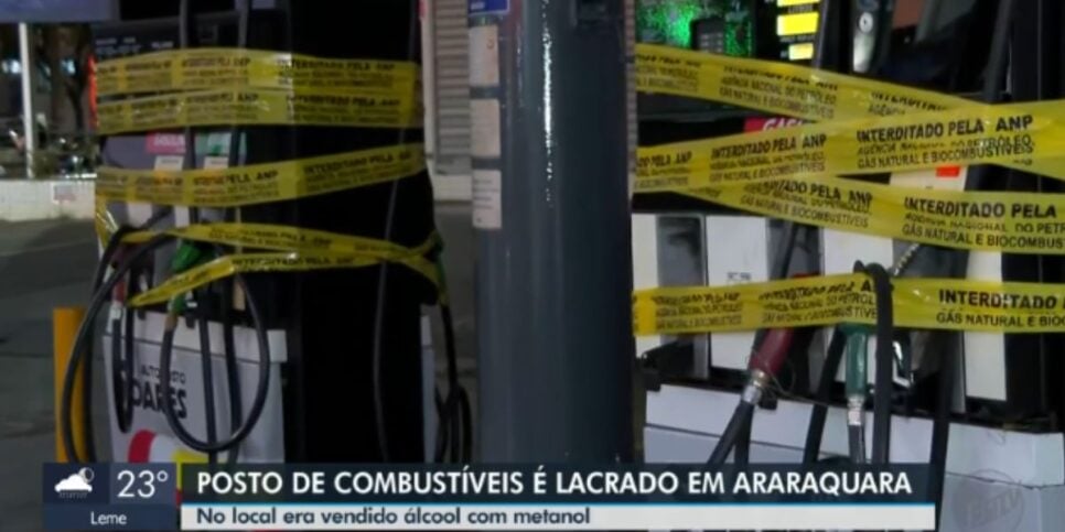 O posto vendia etanol adulterado (Reprodução: Globo)
