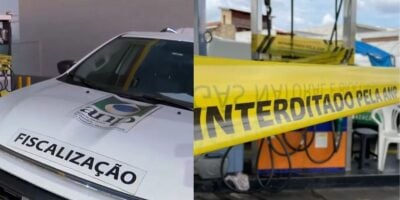 2 postos de combustível lacrados pela ANP (Reprodução: Montagem TV Foco)