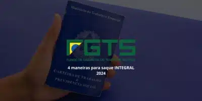 Carteira de trabalho com uma imagem do FGTS. (Foto: Montagem / TV Foco)