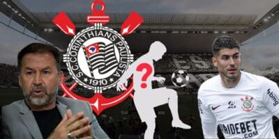 Augusto Melo, Pedro Raul e escudo do Corinthians (Foto - Montagem TV Foco).